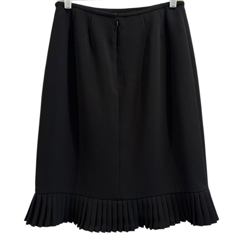 Evan-Picone Petite Black Pleated Hem Skirt 6P Lined Pencil Workwear Suit Style - Picture 2 of 5